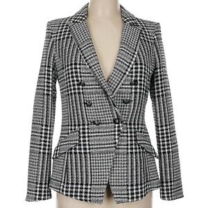 NWT WHBM Double-Breasted Plaid Trophy Blazer sz 8